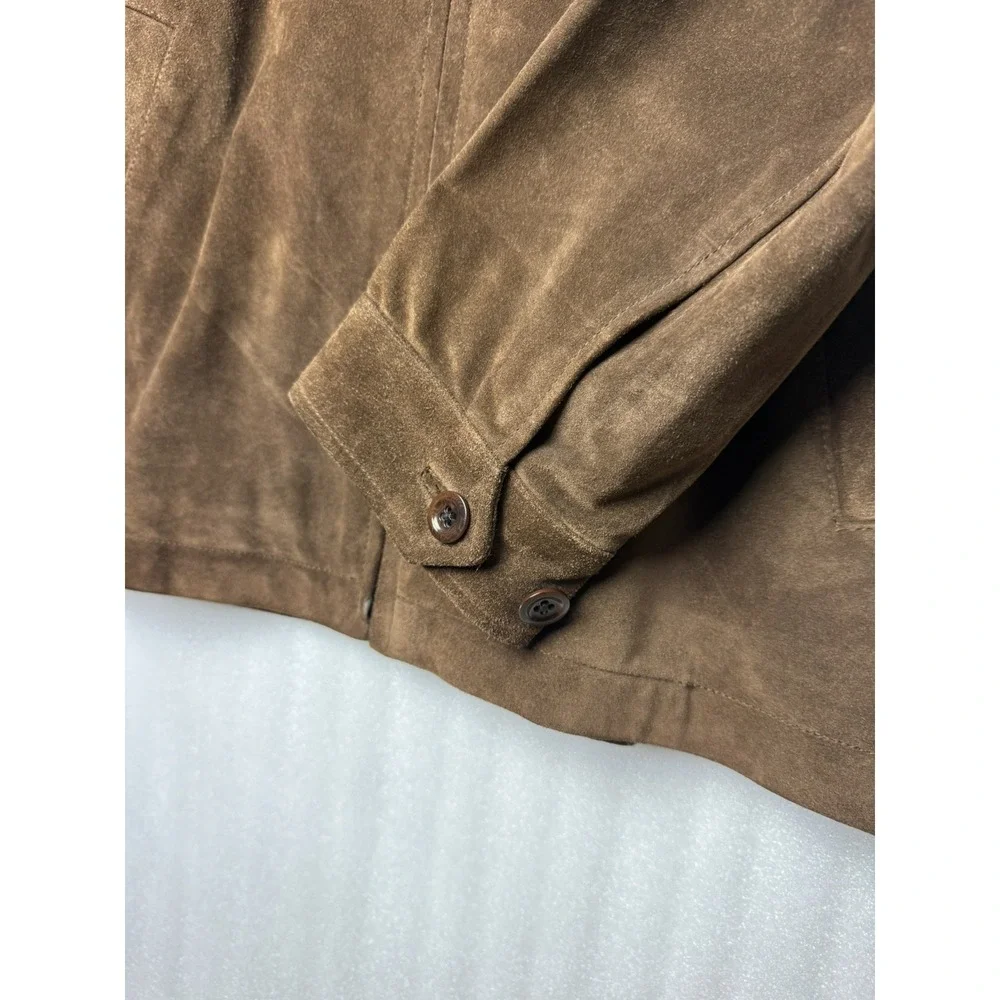 Vintage Banana Republic Suede Leather Jacket Men's M  Full Zip Adjustable Waist